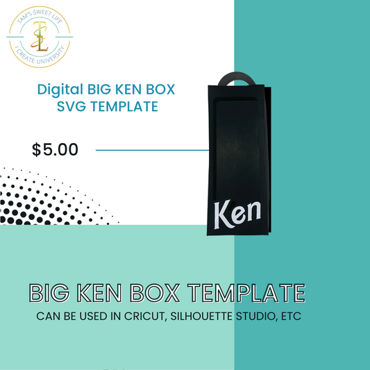 Digital BIG KEN Box Party Favor Template - Instant Download