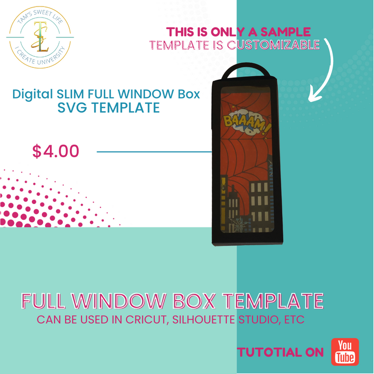Digital Full Window Box Template SVG - Instant Download