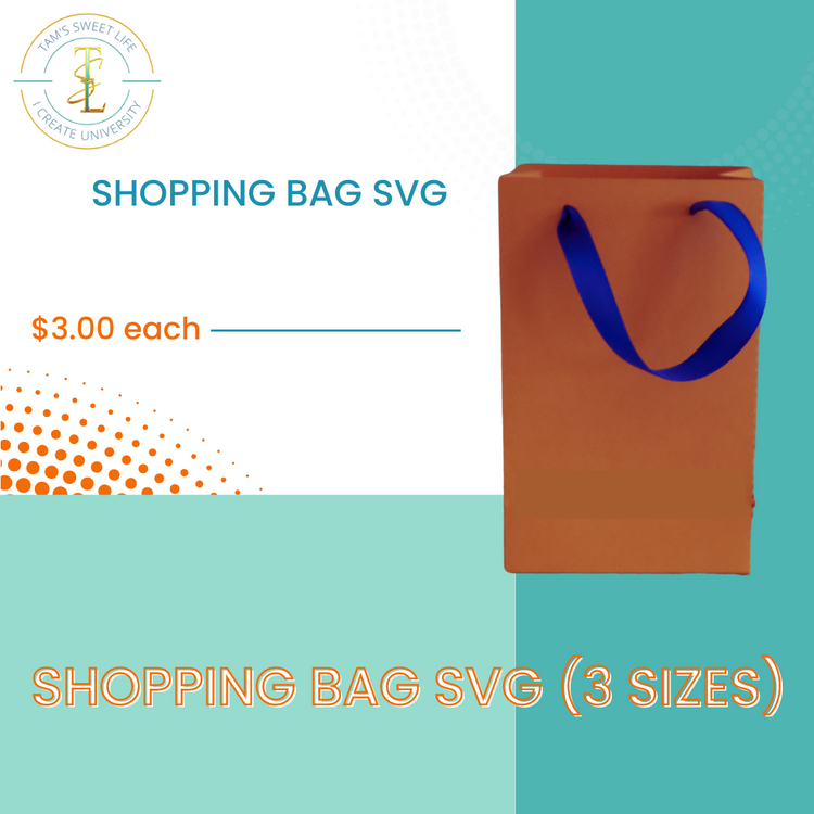 SHOPPING BAG (3 SIZES) SVG - Instant Download